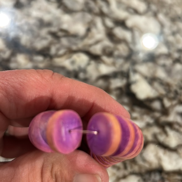 Dyed Wood Disc Bead Long Necklace - Picture 11 of 16